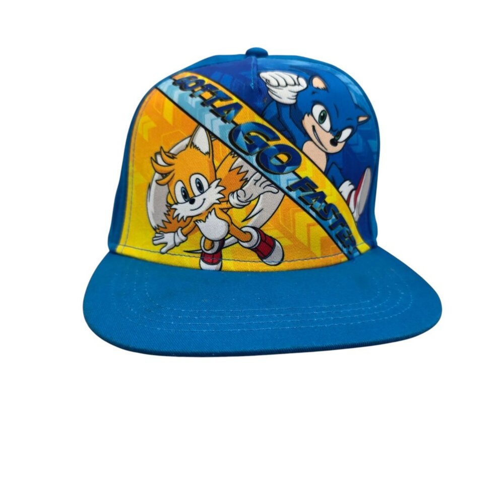 Sonic & Tails "Gotta Go Fast" Youth Snapback Hat -‎ Blue & Yellow Graphics